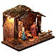 Cabane avec lumières et statues 25x30x20 cm Nativité crèche 10-12 cm s2