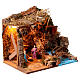 Capanna natività con luce 35x45x30 cm presepe 10-12 cm s3
