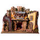 Scenografia natività con capanna 40x60x30 cm presepe 10 cm s1