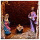 Scenografia natività con capanna 40x60x30 cm presepe 10 cm s2