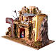 Scenografia natività con capanna 40x60x30 cm presepe 10 cm s3