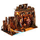 Nativity stable of 35x20x20 cm with figurines and lights for 10-12 cm Nativity Scene s2