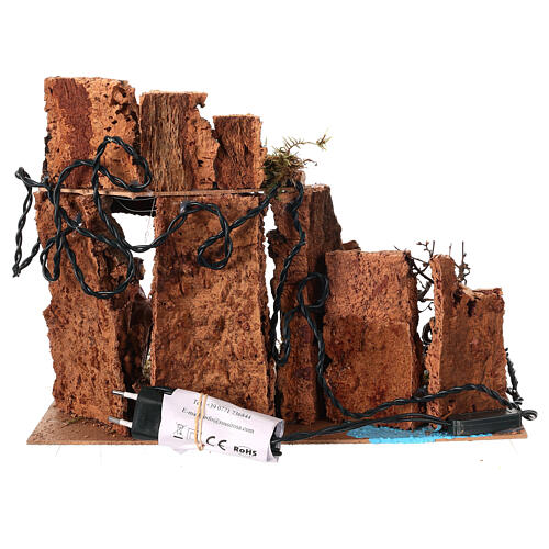 Cabaña Natividad 35x20x20 cm con estatuas y luces belén 10 - 12 cm 4