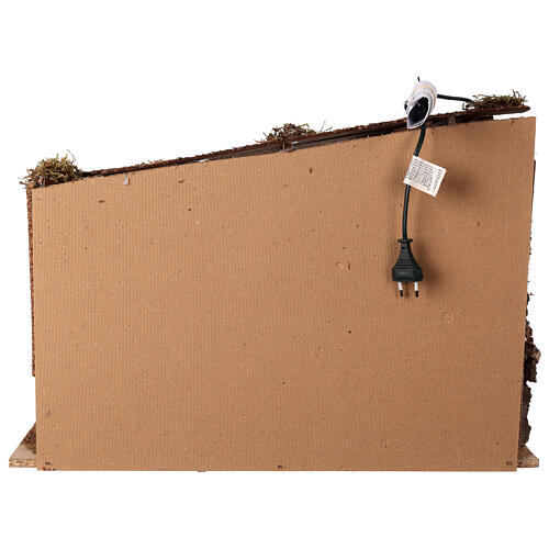Capanna illuminata 60x35x40 cm presepe 10-12 cm  4