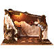 Capanna illuminata 60x35x40 cm presepe 10-12 cm  s1