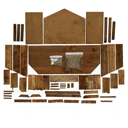 Kit capanna da montare 50x20x25 cm presepe 10-12 cm 2