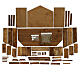 Kit capanna da montare 50x20x25 cm presepe 10-12 cm s2