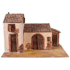 Classic village setting of 30x45x35 cm for 12 cm Nativity Scene