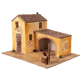 Village populaire classique 25x40x30 cm pour crèche de 10 cm