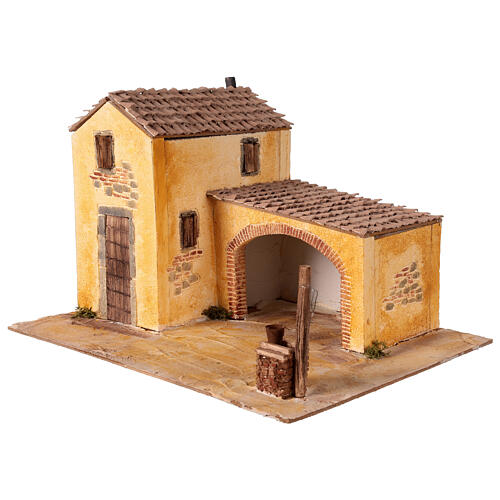 Classic popular village 25x40x30 cm for 10 cm nativity scene 2