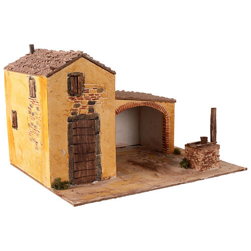 Antiga aldeia colorida 25x45x35 cm para presépio de 12 cm 3