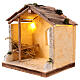 Capanna con led 25x25x20 cm presepe 10 cm s2