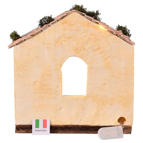 LED Lighted Stable 25x25x20 cm for Nativity 10 cm 4