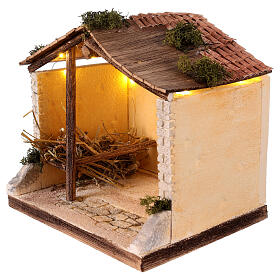 Cabaña clásica con LED 25x25x20 cm belén 12 cm