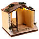 Classic nativity stable with LED lights 25x25x20 cm nativity 12 cm s3