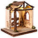 Stable with ruined roof and LED lights for 10 cm Nativity Scene, 25x25x20 cm s2