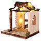 Stable with ruined roof and LED lights for 10 cm Nativity Scene, 25x25x20 cm s3