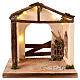 Cabane avec lumière LED 25x25x20 cm crèche 12 cm s1