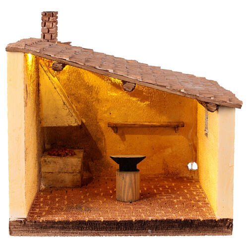 Bottega fabbro 20x25x20 cm per presepe 10 cm 1