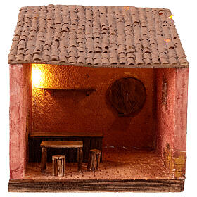 Décor taverne 25x25x20 cm pour crèche 10 cm