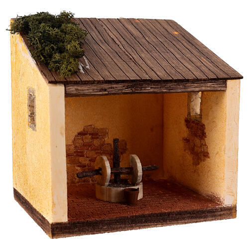 Oil mill setting, 25x25x20 cm, for 10 cm Nativity Scene 3