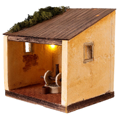 Traditional Oil Mill Setting 25x25x20 cm for 10 cm Nativity Scene 2