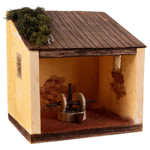 Traditional Oil Mill Setting 25x25x20 cm for 10 cm Nativity Scene 3