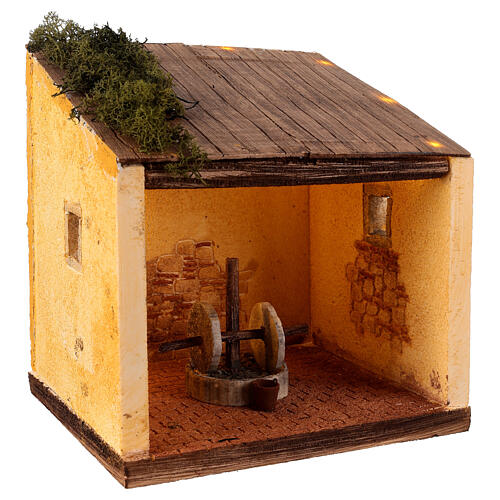 Oil mill for 12 cm Nativity Scene, 25x25x20 cm 3