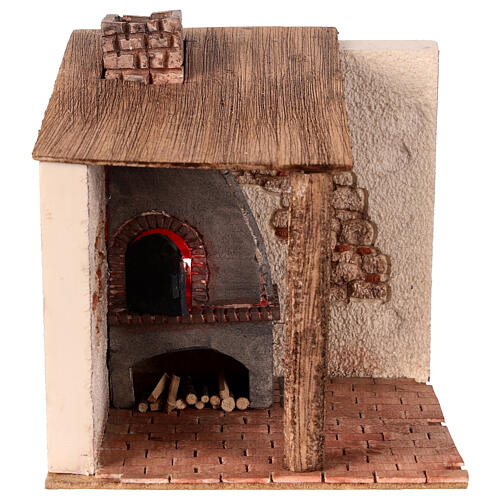 Forno com luz LED 15x15x15 cm para presépio de 10 cm 1