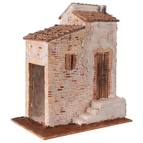 Maison typique populaire 30x25x20 cm pour crèche 12 cm 3