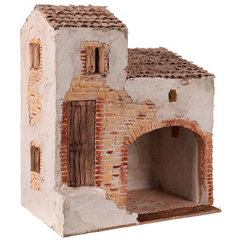 Casa in stile popolare presepe 30x25x28 cm statuine da 12 cm 3