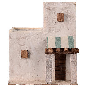 Maison style palestinien avec auvent 30x25x20 cm crèche 12 cm