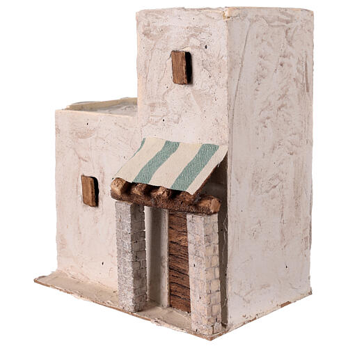 Maison style palestinien avec auvent 30x25x20 cm crèche 12 cm 2