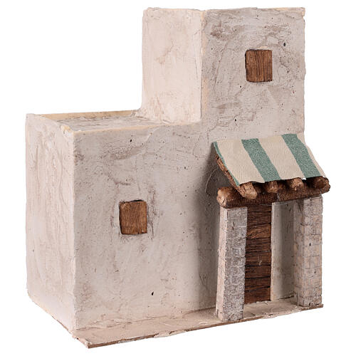 Maison style palestinien avec auvent 30x25x20 cm crèche 12 cm 3