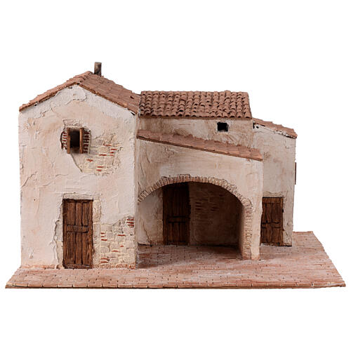 Rustic house for Nativity Scene of 10 cm, 25x45x35 cm 1