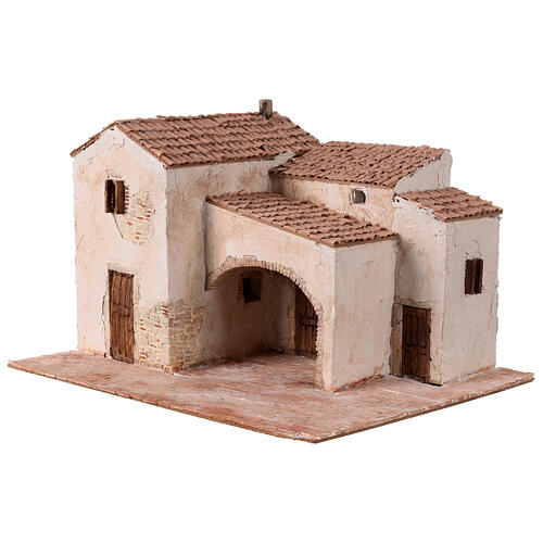 Rustic house for Nativity Scene of 10 cm, 25x45x35 cm 2