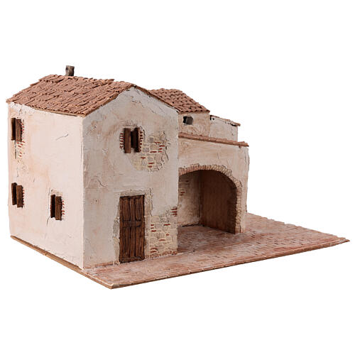 Rustic house for Nativity Scene of 10 cm, 25x45x35 cm 3