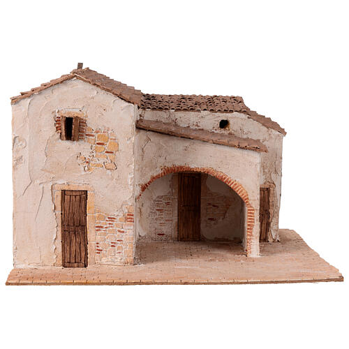 Rustic building, 30x50x40 cm, for 12 cm Nativity Scene 1