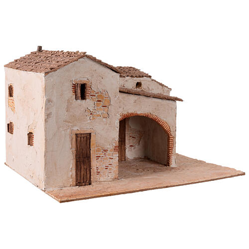 Ancient village house 30x50x40 cm for 12 cm nativity scene 3