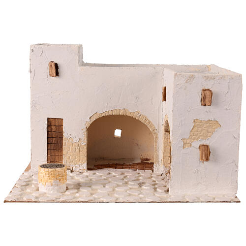 House with arches and well, 30x50x40 cm, for 12 cm Nativity Scene 1