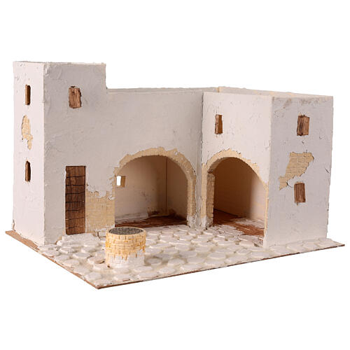 House with arches and well, 30x50x40 cm, for 12 cm Nativity Scene 3