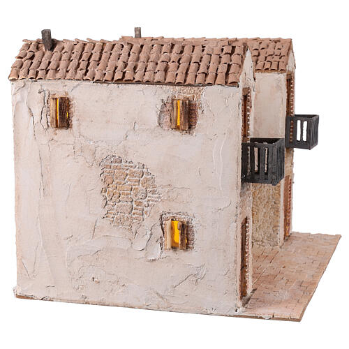 Scenografia con balconi 31x 45x35 cm presepe 10 cm 4