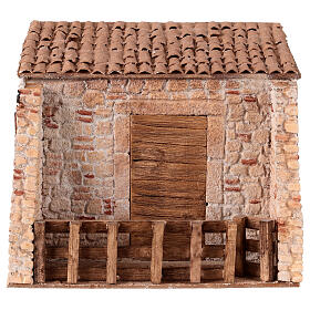 Brick stable for 10 cm Nativity Scene, 20x20x15 cm