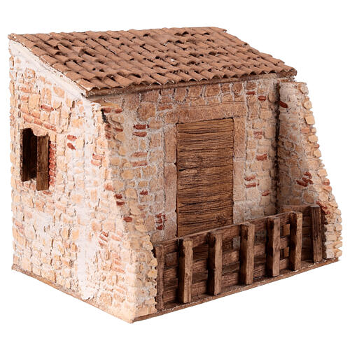 Brick stable for 10 cm Nativity Scene, 20x20x15 cm 3