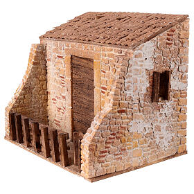 Stable for 12 cm Nativity Scene, popular style, 20x25x15 cm