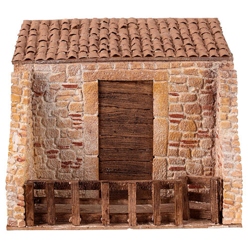 Étable crèche 12 cm style populaire 20x25x15 cm 1