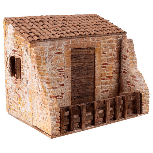 Stalla presepe 12 cm stile popolare 20x25x15 cm 3