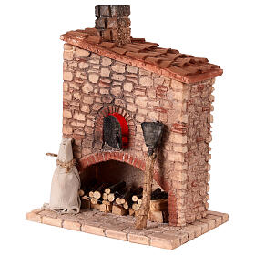 Four avec LED effet feu 15x10x8 cm pour crèche 10 cm
