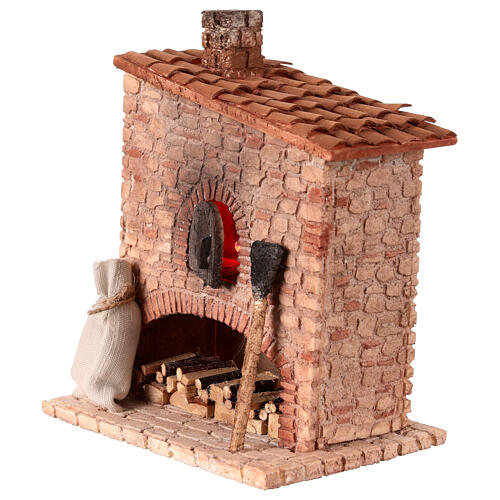 Forno con led 15 cm per presepe 12 cm 2