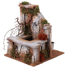 Cork fountain with pump for 20 cm Nativity Scene, 30x20x25 cm